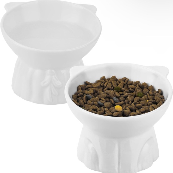 2 pack Ceramic Cat Food Bowl - Picture 6 of 6